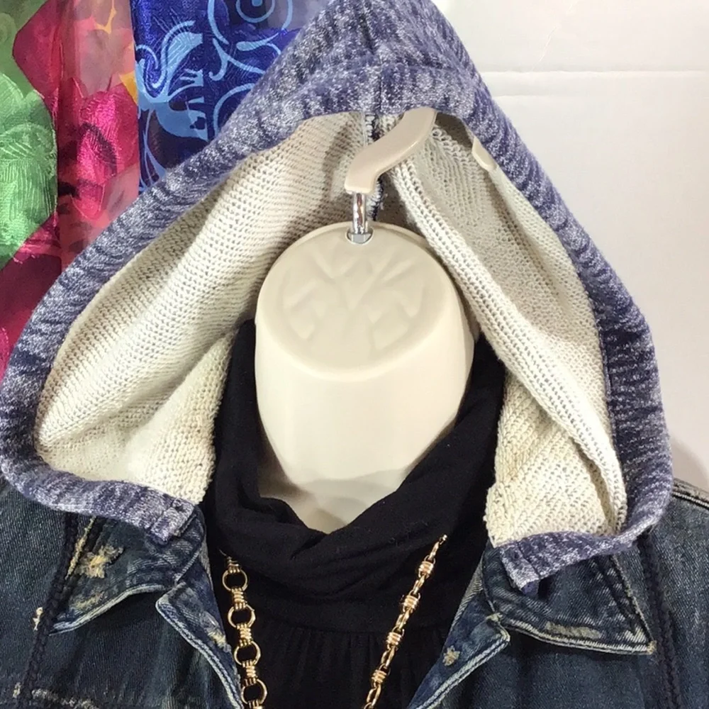 Free People hooded distressed cropped denim jacket XS - Picture 2 of 12